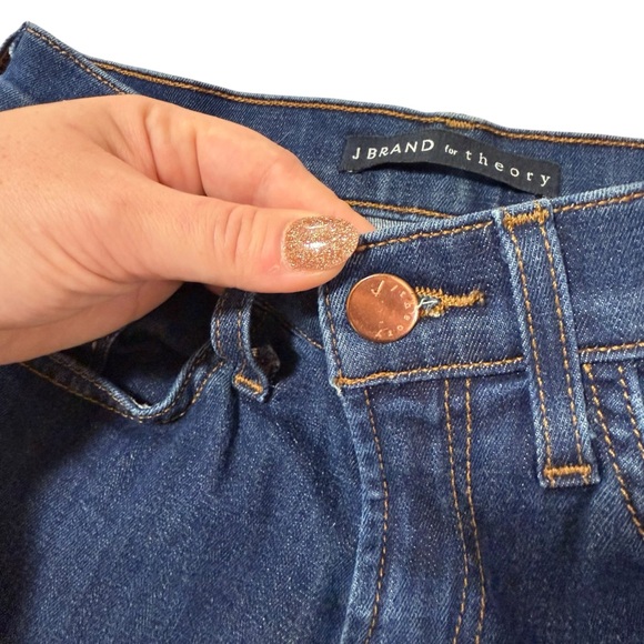 J Brand for Theory Dark Indigo Blue Mid Rise Slim Boyfriend Leg Jeans Size 23 - Picture 5 of 11